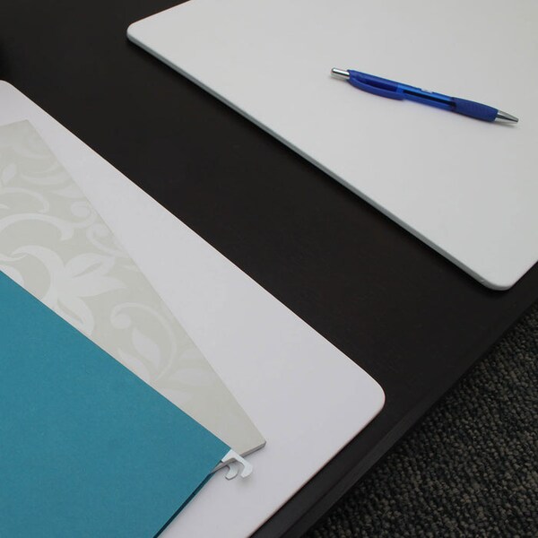 Dacasso White Leatherette 17" x 14" Conference Table Pad PR-4415 - main